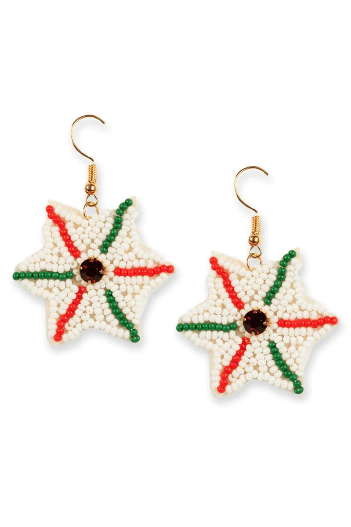 Tipsy Elves Women Beaded Snowflake Earrings 3 Tipsy Elves Women Beaded Snowflake Earrings