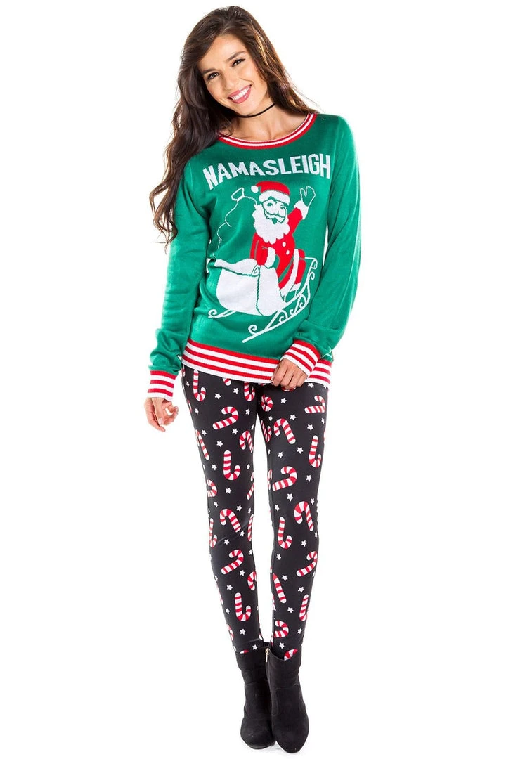 Tipsy Elves Women Candy Cane Leggings 5 Tipsy Elves Women Candy Cane Leggings