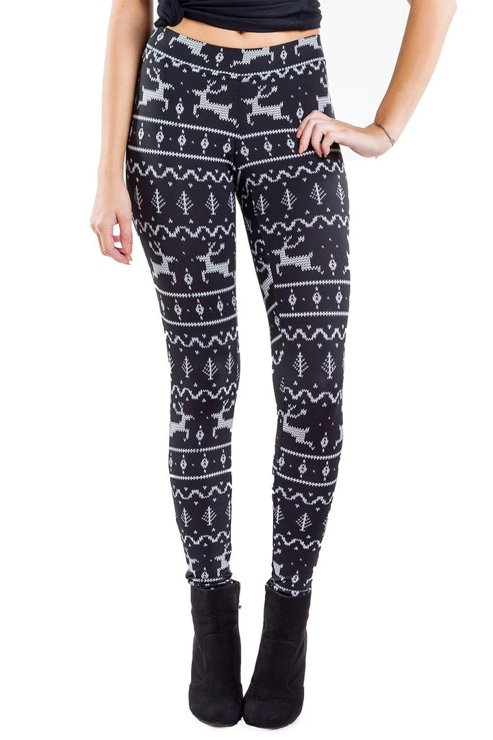 Tipsy Elves Women Black Reindeer Leggings 5 Tipsy Elves Women Black Reindeer Leggings