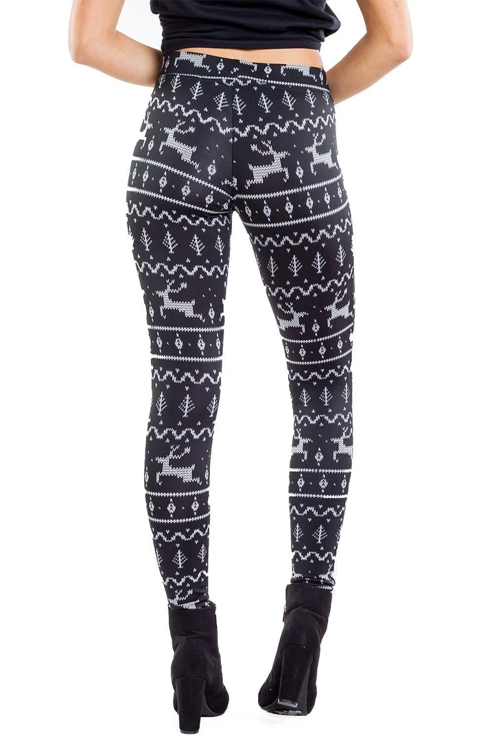 Tipsy Elves Women Black Reindeer Leggings 4 Tipsy Elves Women Black Reindeer Leggings