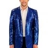 Tipsy Elves Blue Sequin All Over Blazer 1 Tipsy Elves Blue Sequin All Over Blazer
