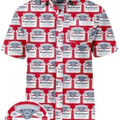 Tipsy Elves Men's Americold One Budweiser Button Down Shirt Patriotic