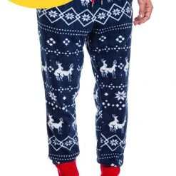 Tipsy Elves Men's Blue Reindeer Climax Jogger Sweatpants