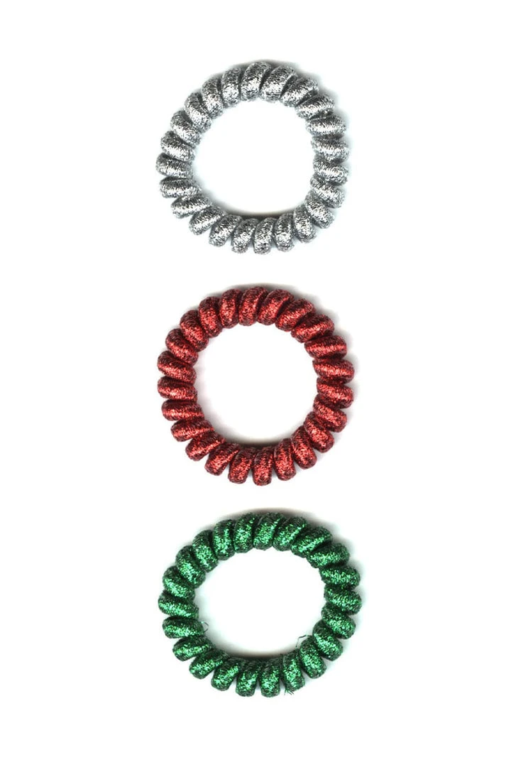 Tipsy Elves Festive Spiral Hair Ties (3-pack) 3 Tipsy Elves Festive Spiral Hair Ties (3-pack)