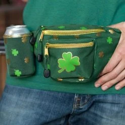 Tipsy Elves Green And Gold Clover Fanny Pack