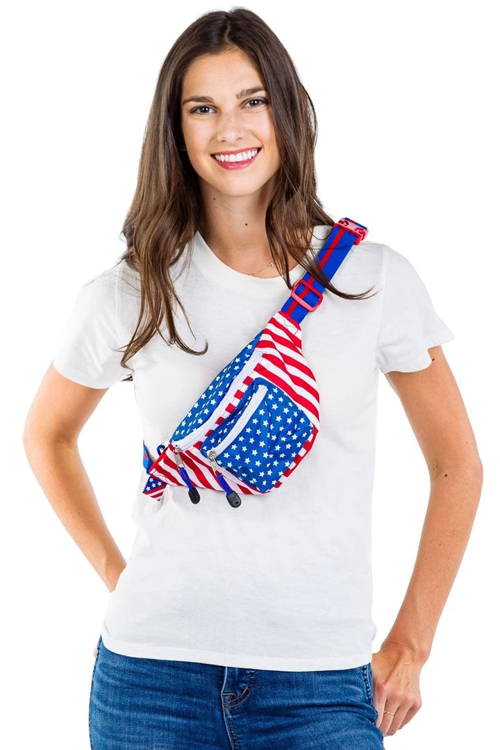 Tipsy Elves Freedom Fanny Pack W/ Drink Holder Patriotic 5 Tipsy Elves Freedom Fanny Pack W/ Drink Holder Patriotic