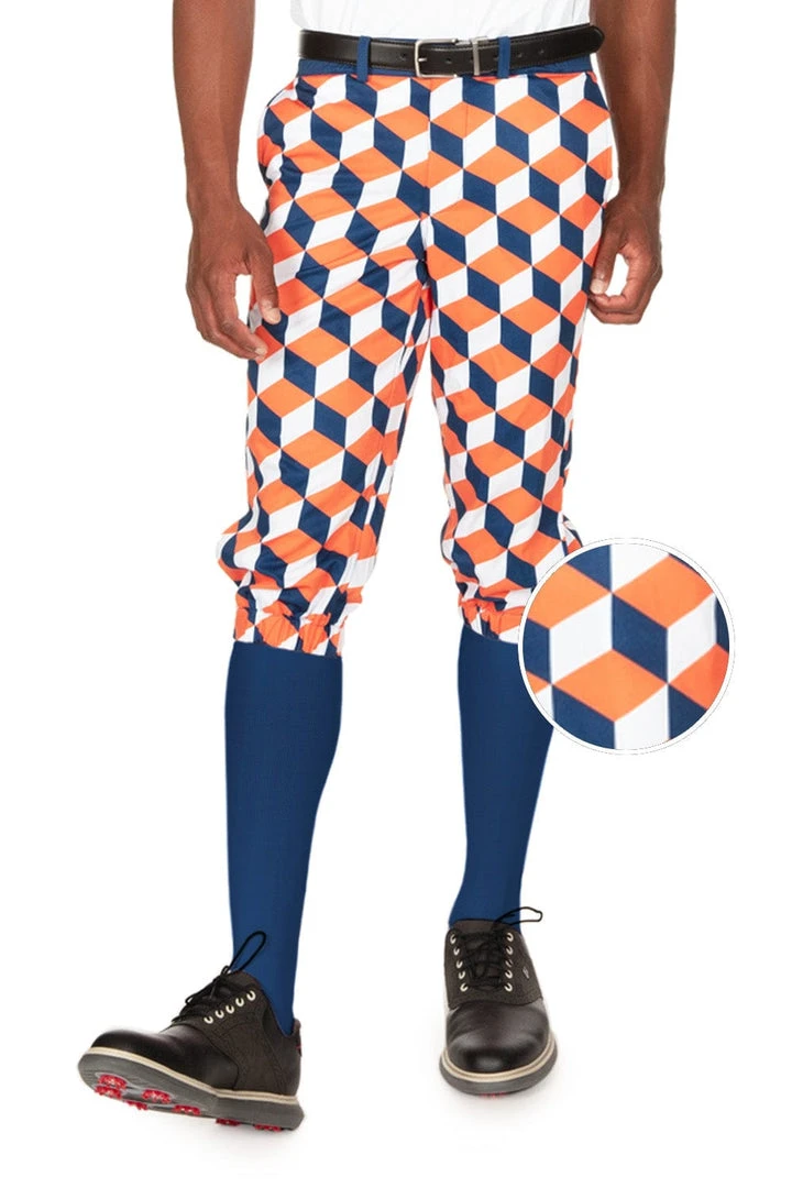Tipsy Elves Men's Cube Caddy Golf Knickers With Navy Golf Socks 3 Tipsy Elves Men's Cube Caddy Golf Knickers With Navy Golf Socks