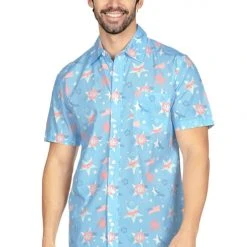 Tipsy Elves Patriotic Men's Island Of The Free Button Down Shirt
