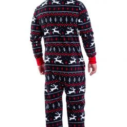 Tipsy Elves Men's Black And Red Fair Isle Jumpsuit 7 Tipsy Elves Men's Black And Red Fair Isle Jumpsuit