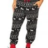 Tipsy Elves Men's Blue Reindeer Jogger Sweatpants