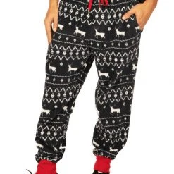Tipsy Elves Men's Blue Reindeer Jogger Sweatpants