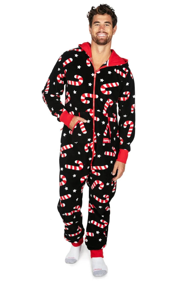 Tipsy Elves Men's Candy Cane Lane Jumpsuit 3 Tipsy Elves Men's Candy Cane Lane Jumpsuit