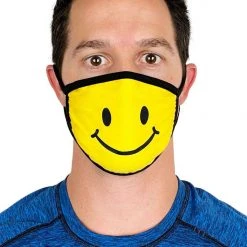 Tipsy Elves Smiley Cloth Face Mask (Yellow) Holidays & Occasions