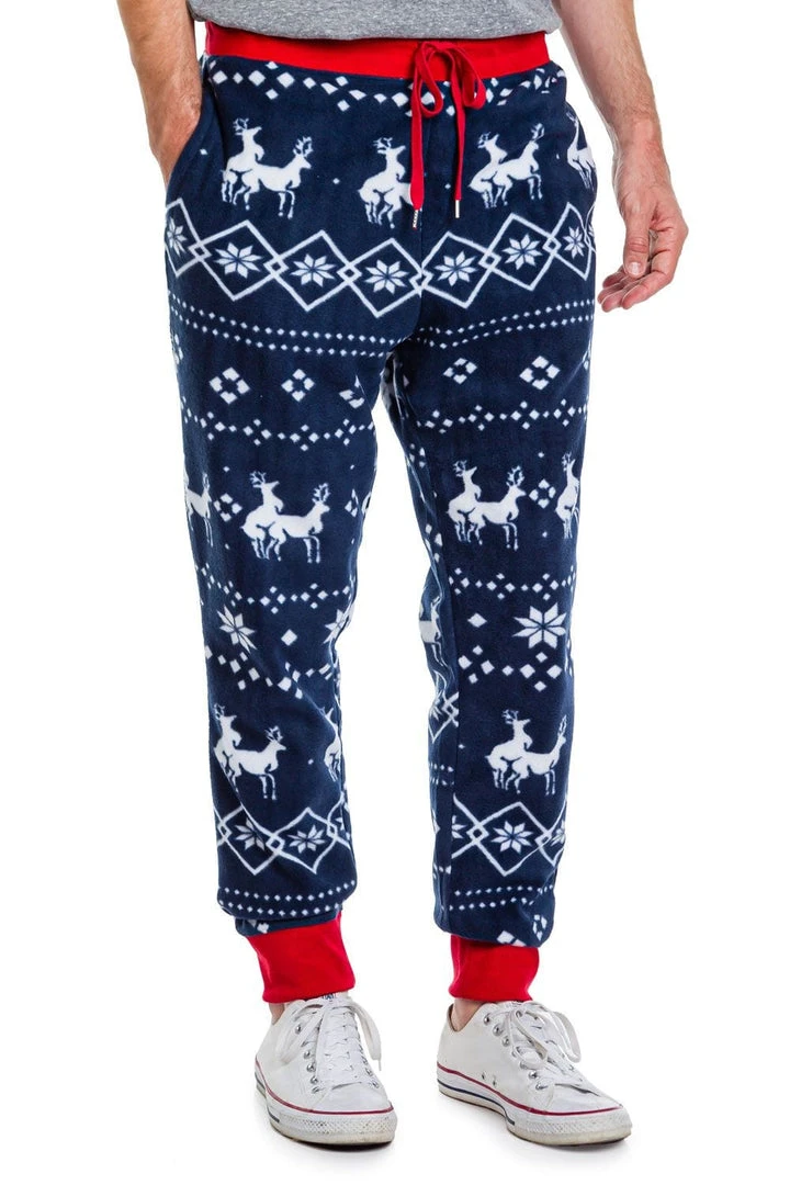 Tipsy Elves Men's Blue Reindeer Climax Jogger Sweatpants 4 Tipsy Elves Men's Blue Reindeer Climax Jogger Sweatpants