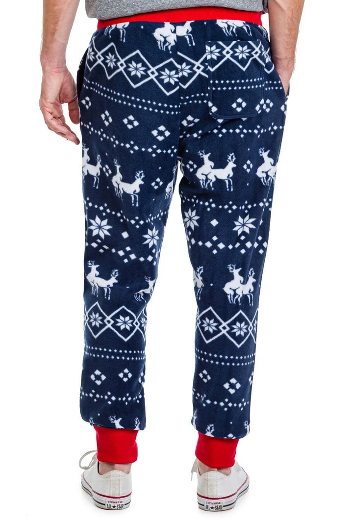Tipsy Elves Men's Blue Reindeer Climax Jogger Sweatpants 5 Tipsy Elves Men's Blue Reindeer Climax Jogger Sweatpants
