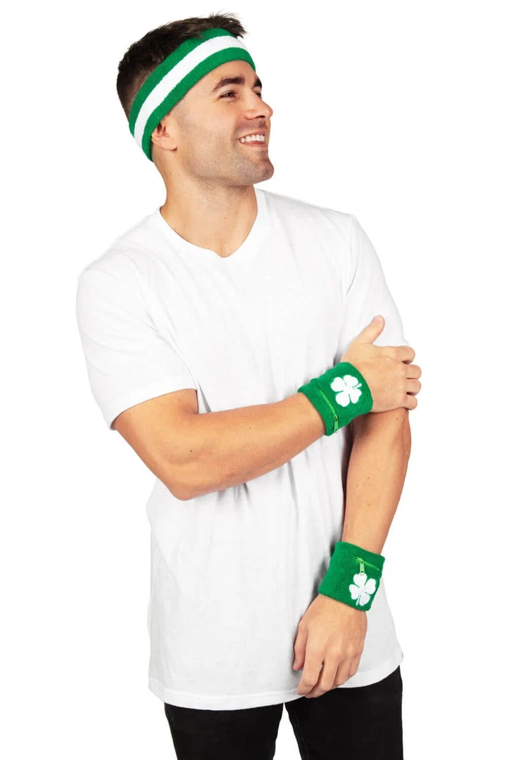 Tipsy Elves Lucky Clover Zippered Sweatband Set Holidays & Occasions 4 Tipsy Elves Lucky Clover Zippered Sweatband Set Holidays & Occasions