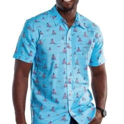 Tipsy Elves Spring Men's Sunset Sail Hawaiian Shirt