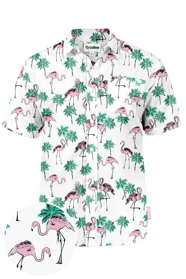 Tipsy Elves Spring Men's Single & Ready To Flamingle Hawaiian Shirt 3 Tipsy Elves Spring Men's Single & Ready To Flamingle Hawaiian Shirt