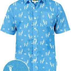 Tipsy Elves Spring Men's No Drama Llama Hawaiian Shirt