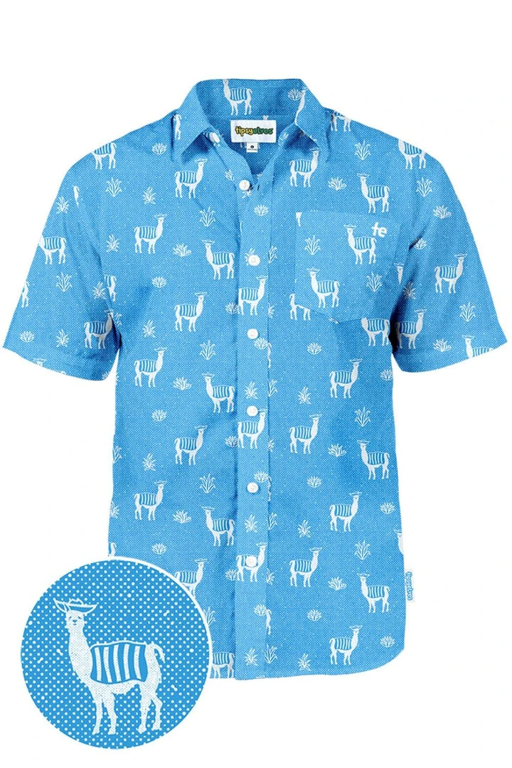 Tipsy Elves Spring Men's No Drama Llama Hawaiian Shirt 3 Tipsy Elves Spring Men's No Drama Llama Hawaiian Shirt