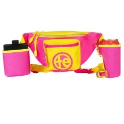 Tipsy Elves Pink Lemonade Fanny Pack With Drink Holder And Flask Fanny Packs