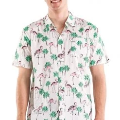 Tipsy Elves Spring Men's Single & Ready To Flamingle Hawaiian Shirt