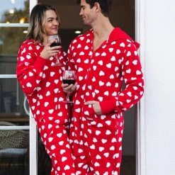 Tipsy Elves Women's Beating Hearts Jumpsuit & Gift Box