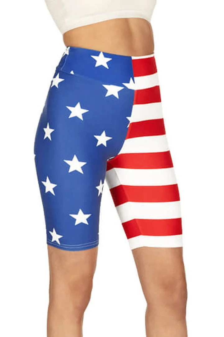 Tipsy Elves Women's American Flag Bike Shorts 6 Tipsy Elves Women's American Flag Bike Shorts
