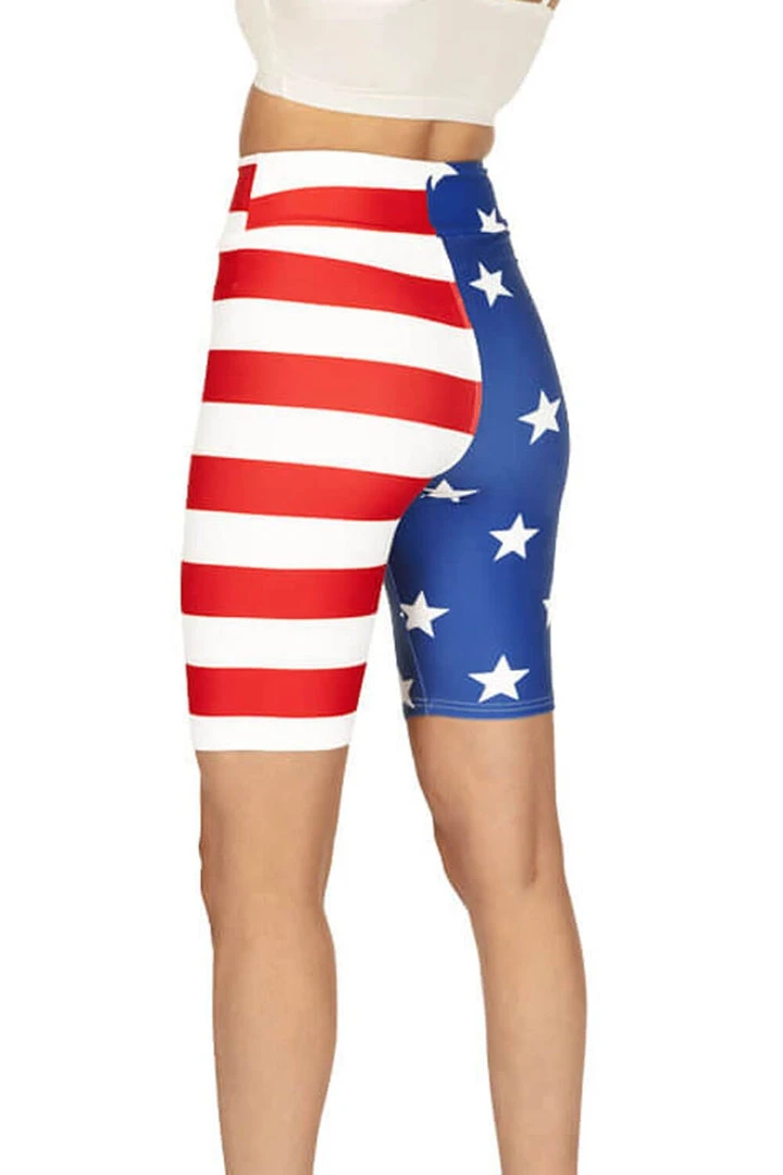 Tipsy Elves Women's American Flag Bike Shorts 8 Tipsy Elves Women's American Flag Bike Shorts