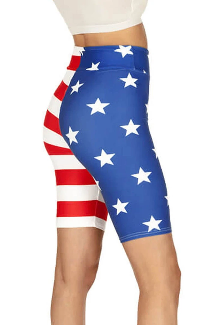 Tipsy Elves Women's American Flag Bike Shorts 9 Tipsy Elves Women's American Flag Bike Shorts