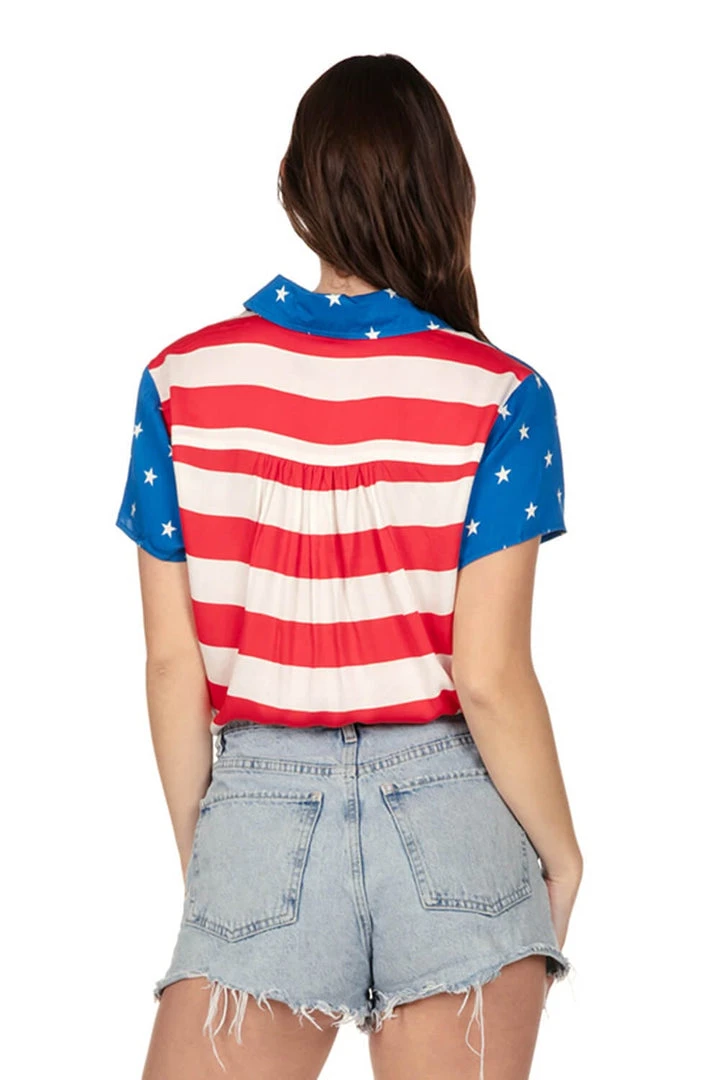Tipsy Elves Women's American Flag Button Down Shirt 7 Tipsy Elves Women's American Flag Button Down Shirt