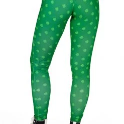 Tipsy Elves Women Green Clover Leggings