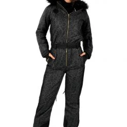 Tipsy Elves Women's Midnight Leopard Snow Suit