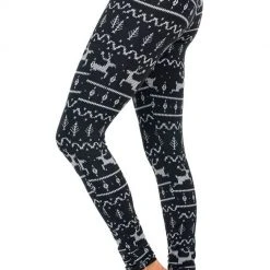 Tipsy Elves Women Black Reindeer Leggings 10 Tipsy Elves Women Black Reindeer Leggings