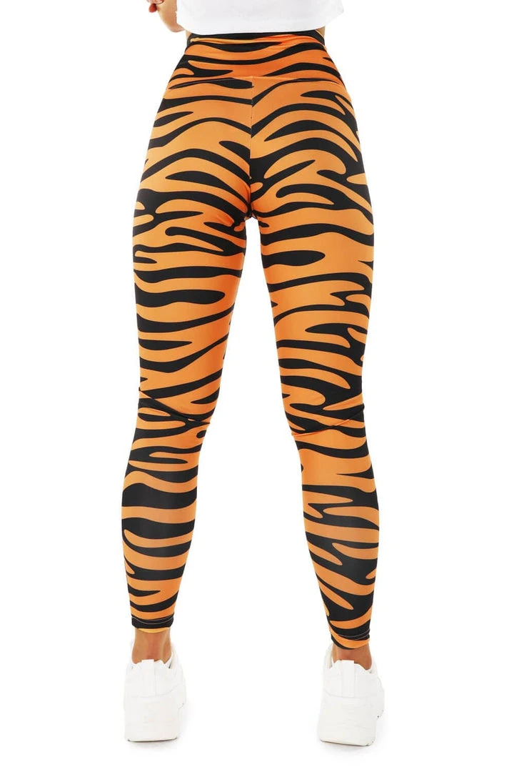Tipsy Elves Women Tiger High Waisted Leggings 4 Tipsy Elves Women Tiger High Waisted Leggings