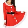 Tipsy Elves Women Santa Spinner Dress With Belt 2 Tipsy Elves Women Santa Spinner Dress With Belt