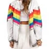 Tipsy Elves Rainbow Pro Windbreaker Jacket - Women's Cut 2 Tipsy Elves Rainbow Pro Windbreaker Jacket - Women's Cut