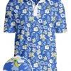 Tipsy Elves Men's Blue Botanics Golf Polo 1 Tipsy Elves Men's Blue Botanics Golf Polo