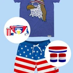Tipsy Elves Men's Epic Eagle Patriotic Bundle