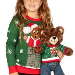 Tipsy Elves Kids & Baby Boy's / Girl's Beary Stuck Build A Bear Sweater 7 Tipsy Elves Kids & Baby Boy's / Girl's Beary Stuck Build A Bear Sweater