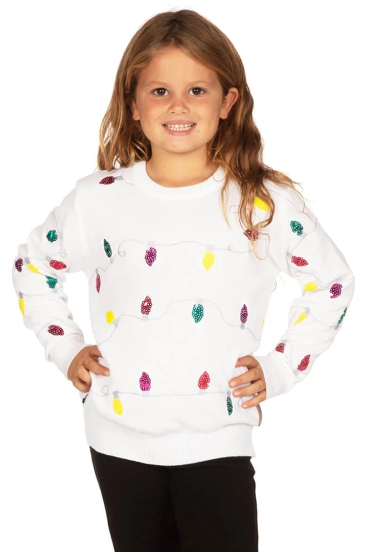 Tipsy Elves Boy's / Girl's Sequin Lights Ugly Christmas Sweater 5 Tipsy Elves Boy's / Girl's Sequin Lights Ugly Christmas Sweater