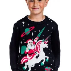 Tipsy Elves Kids & Baby Boy's / Girl's Santa Unicorn Sweater 9 Tipsy Elves Kids & Baby Boy's / Girl's Santa Unicorn Sweater