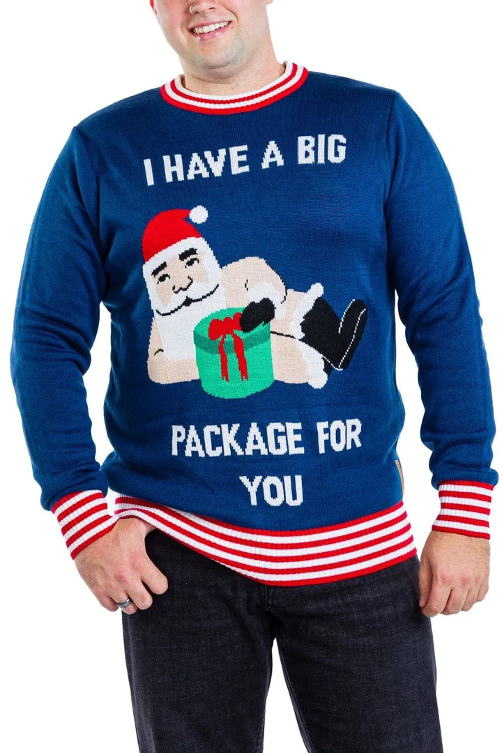 Tipsy Elves Men's Big Package Ugly Christmas Sweater 5 Tipsy Elves Men's Big Package Ugly Christmas Sweater