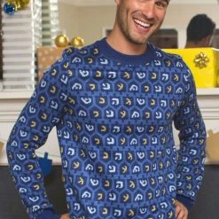 Tipsy Elves Men's Dreidel Sweater 8 Tipsy Elves Men's Dreidel Sweater