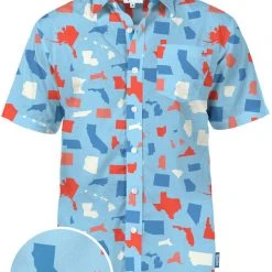 Tipsy Elves Men's All Around The USA Button Down Shirt