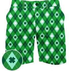 Tipsy Elves Men's Argyle Clover Shorts