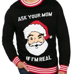 Tipsy Elves Men's Ask Your Mom Ugly Christmas Sweater