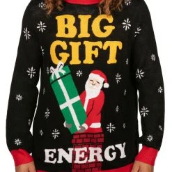Tipsy Elves Men's Big Gift Energy Ugly Christmas Sweater