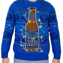 Tipsy Elves Men's Bud Light Beer Light Up Sweater