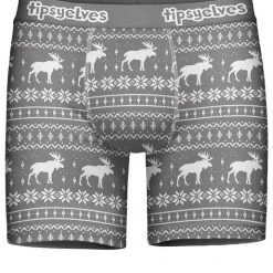 Tipsy Elves Men's Grey Moose Boxer Briefs